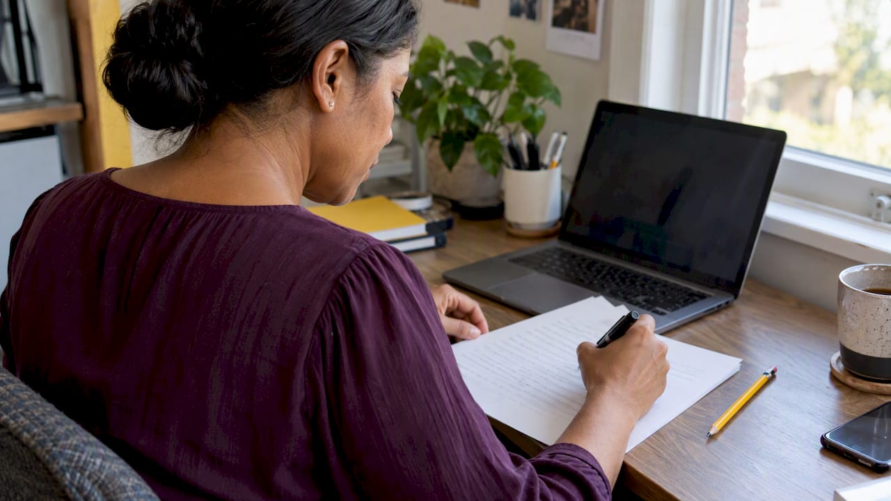 Teacher adjusts feedback on a learner’s writing
